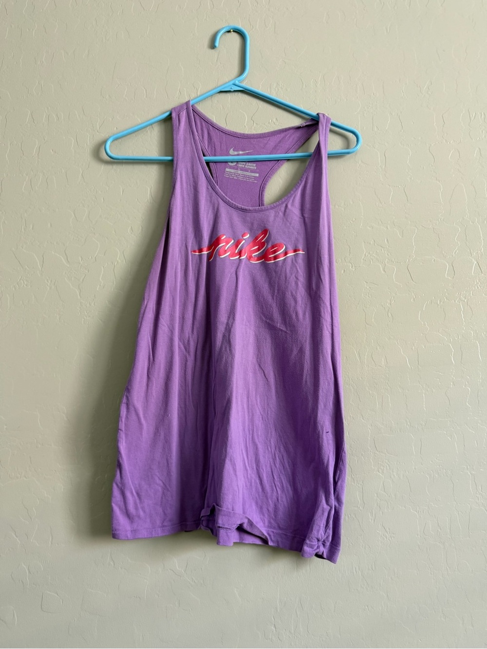 Nike Lavender Racerback Tank with Red Script Logo